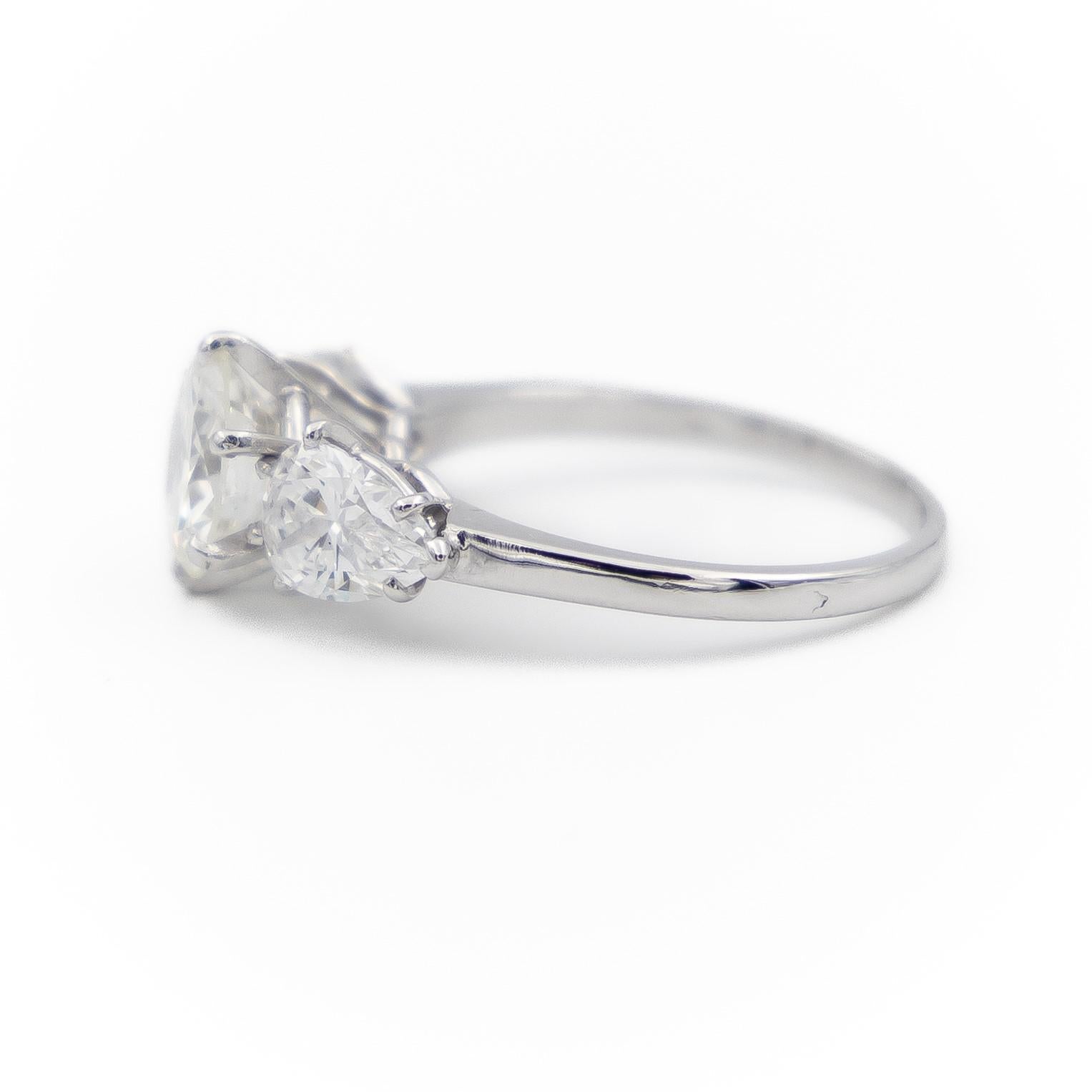 Women's 3 Carats Diamonds Platinum Ring For Sale