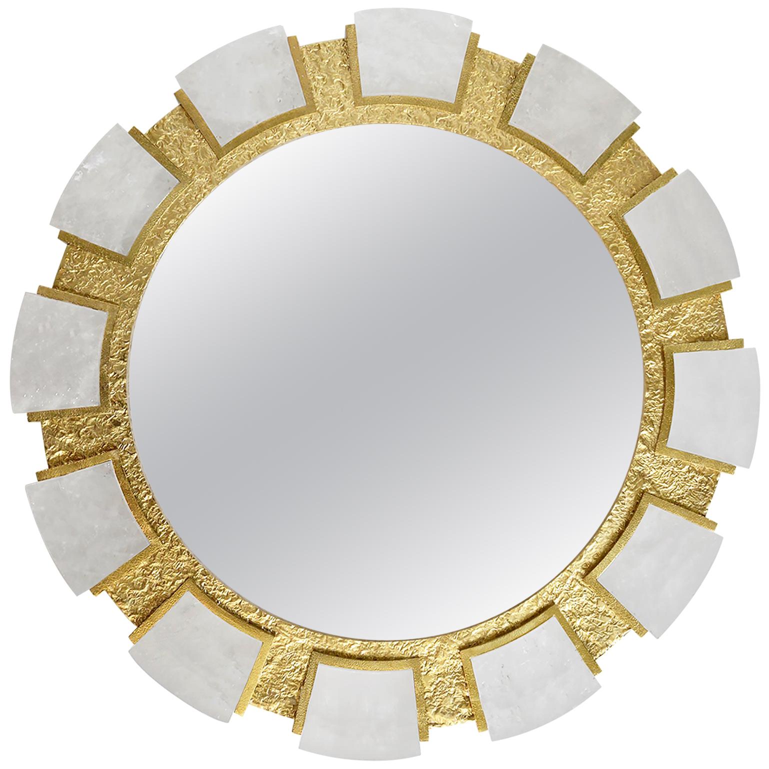 RING Rock Crystal Mirror by Phoenix For Sale