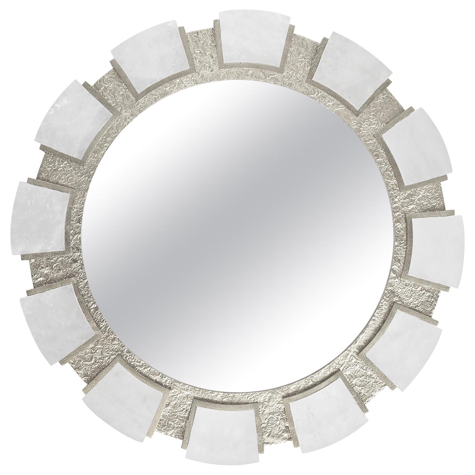 RING Rock Crystal Mirror by Phoenix For Sale