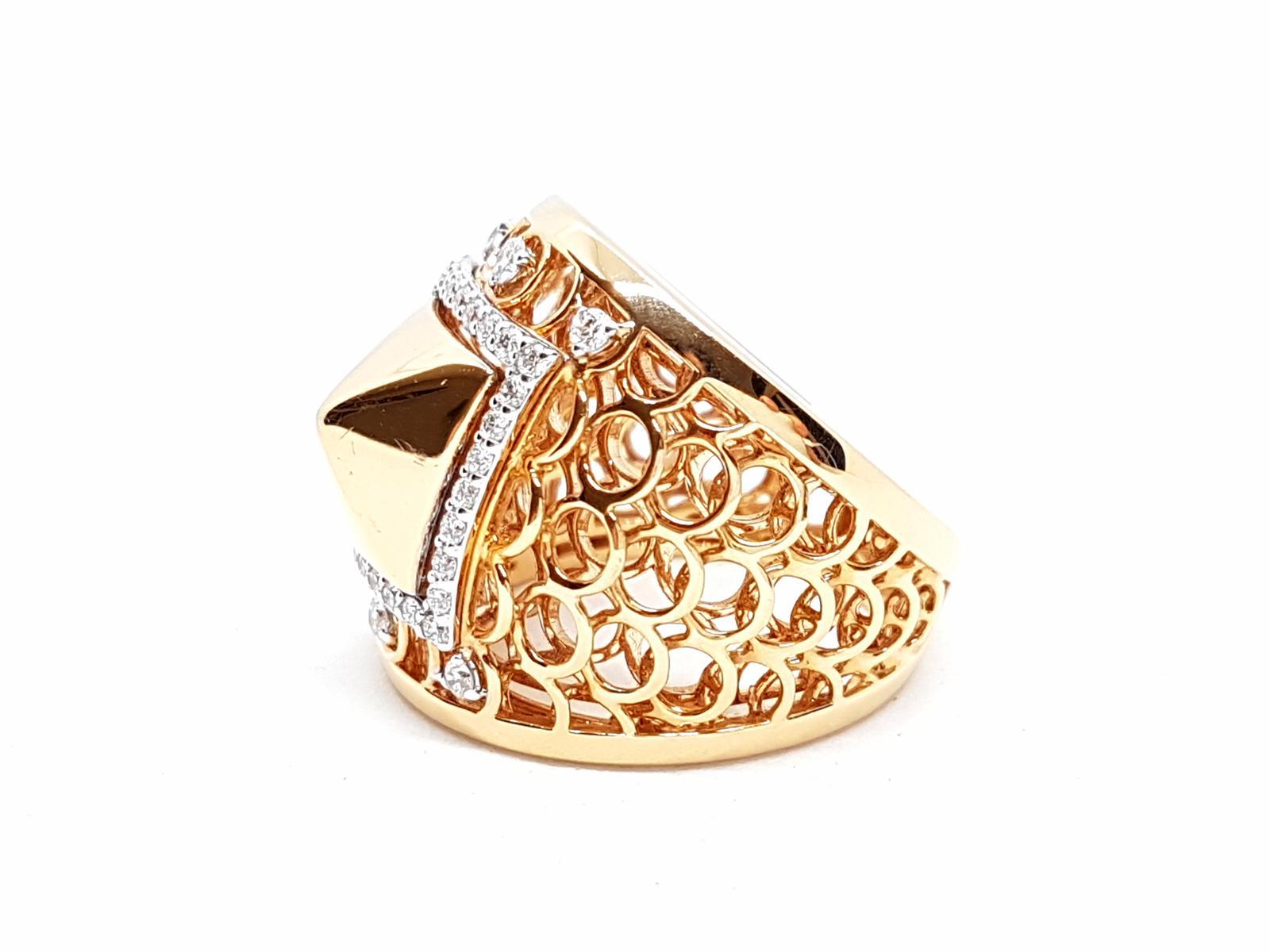 Ring aus Roségold mit Diamanten im Angebot 9