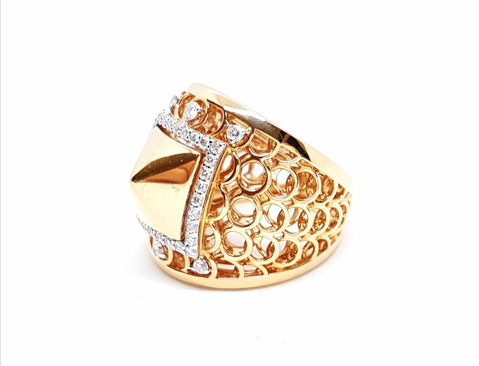 Ring aus Roségold mit Diamanten im Angebot 10