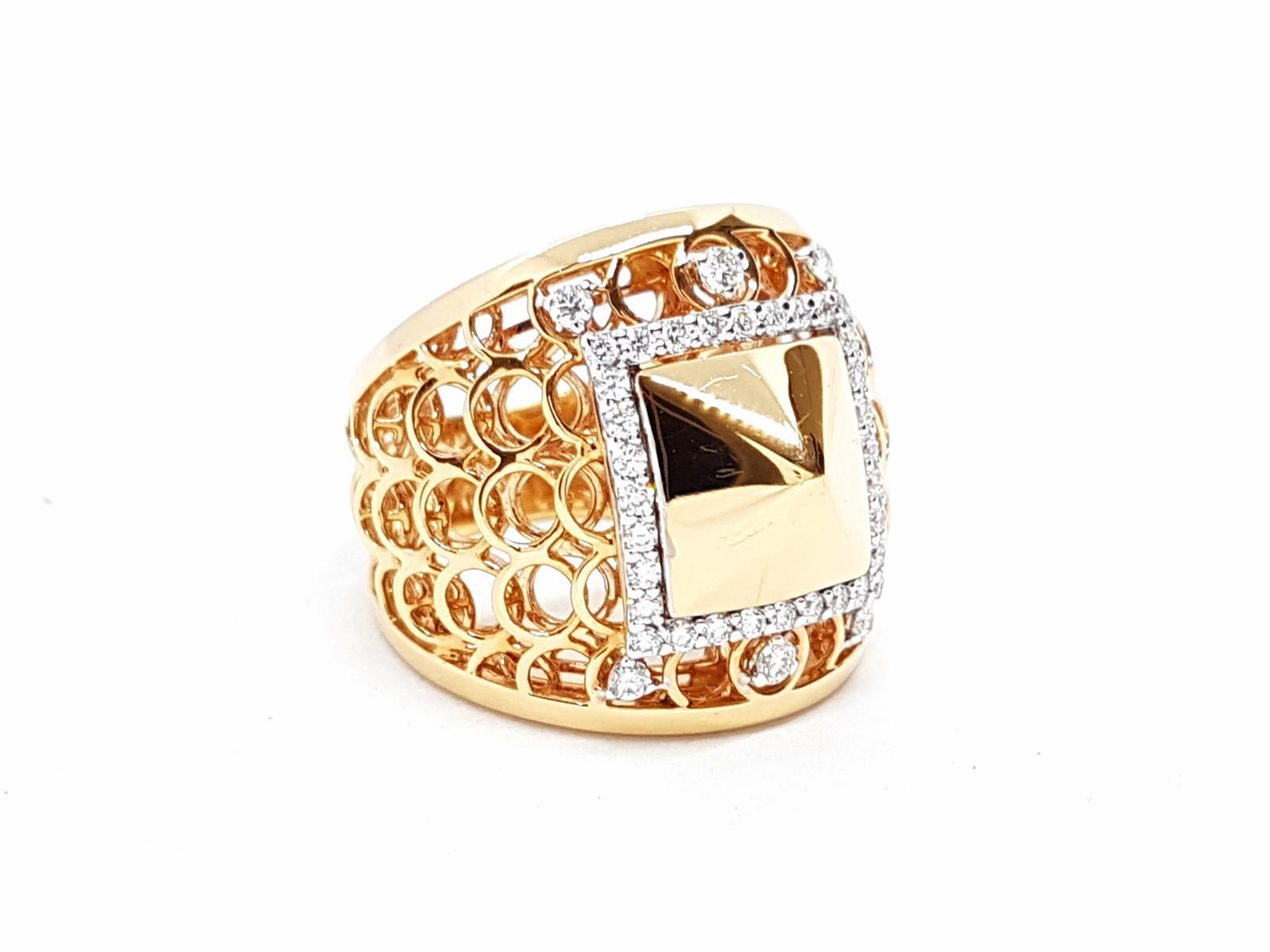 Ring aus Roségold mit Diamanten im Angebot 11