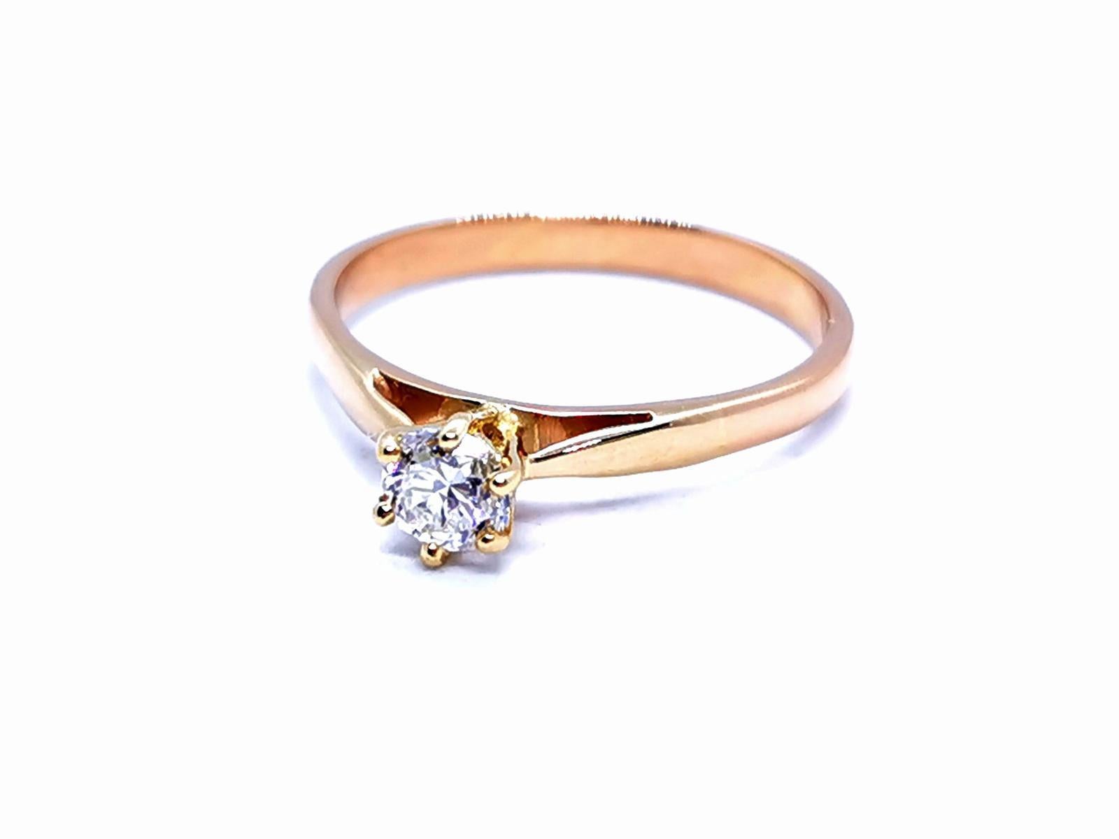 Ring Rose GoldDiamond In Excellent Condition For Sale In PARIS, FR
