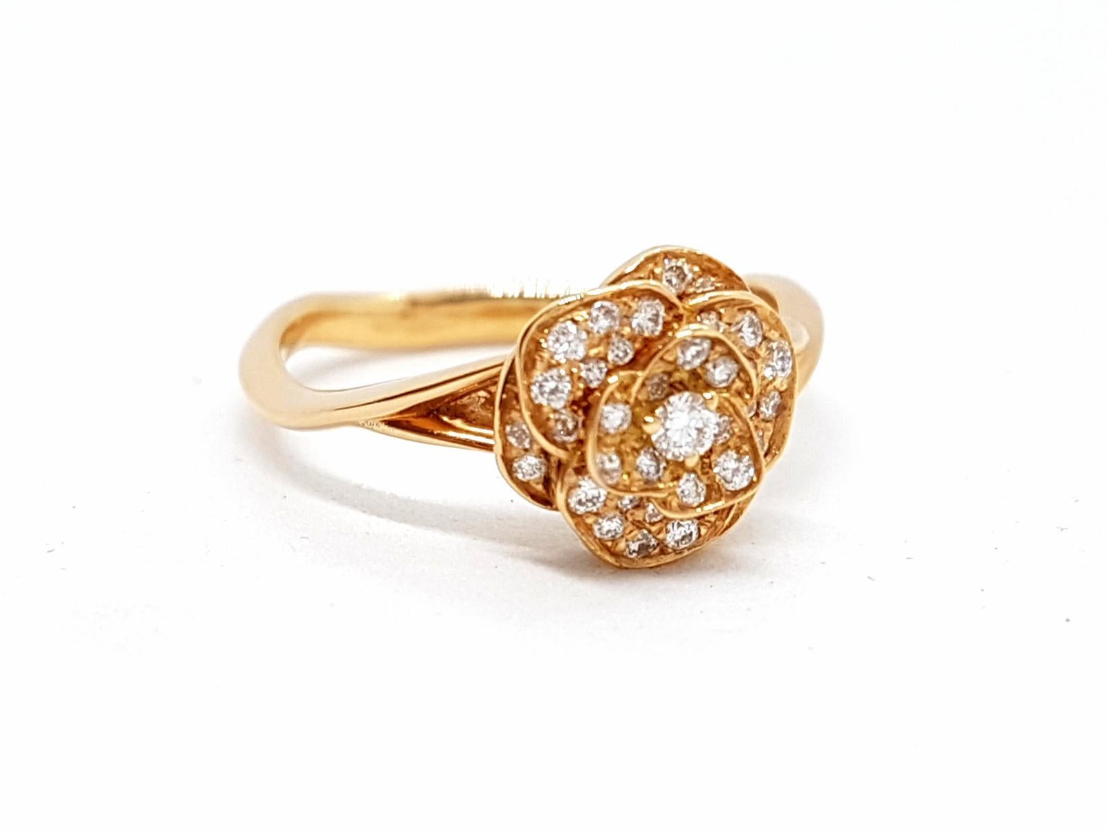 Ring Rose GoldDiamond In New Condition For Sale In PARIS, FR