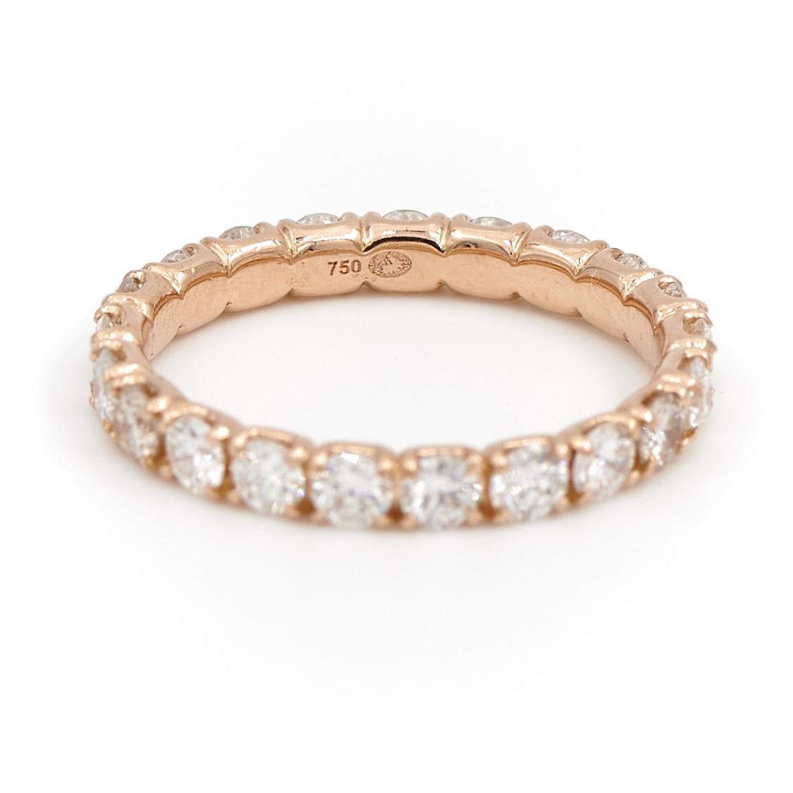 Ring Rose Gold Diamond In Excellent Condition For Sale In PARIS, FR