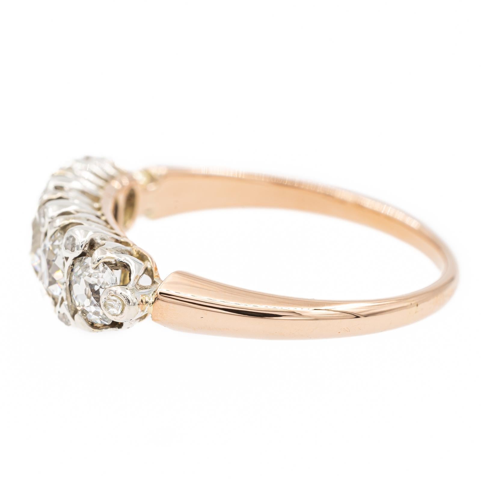 Ring aus Roségold mit Diamanten im Zustand „Hervorragend“ im Angebot in PARIS, FR