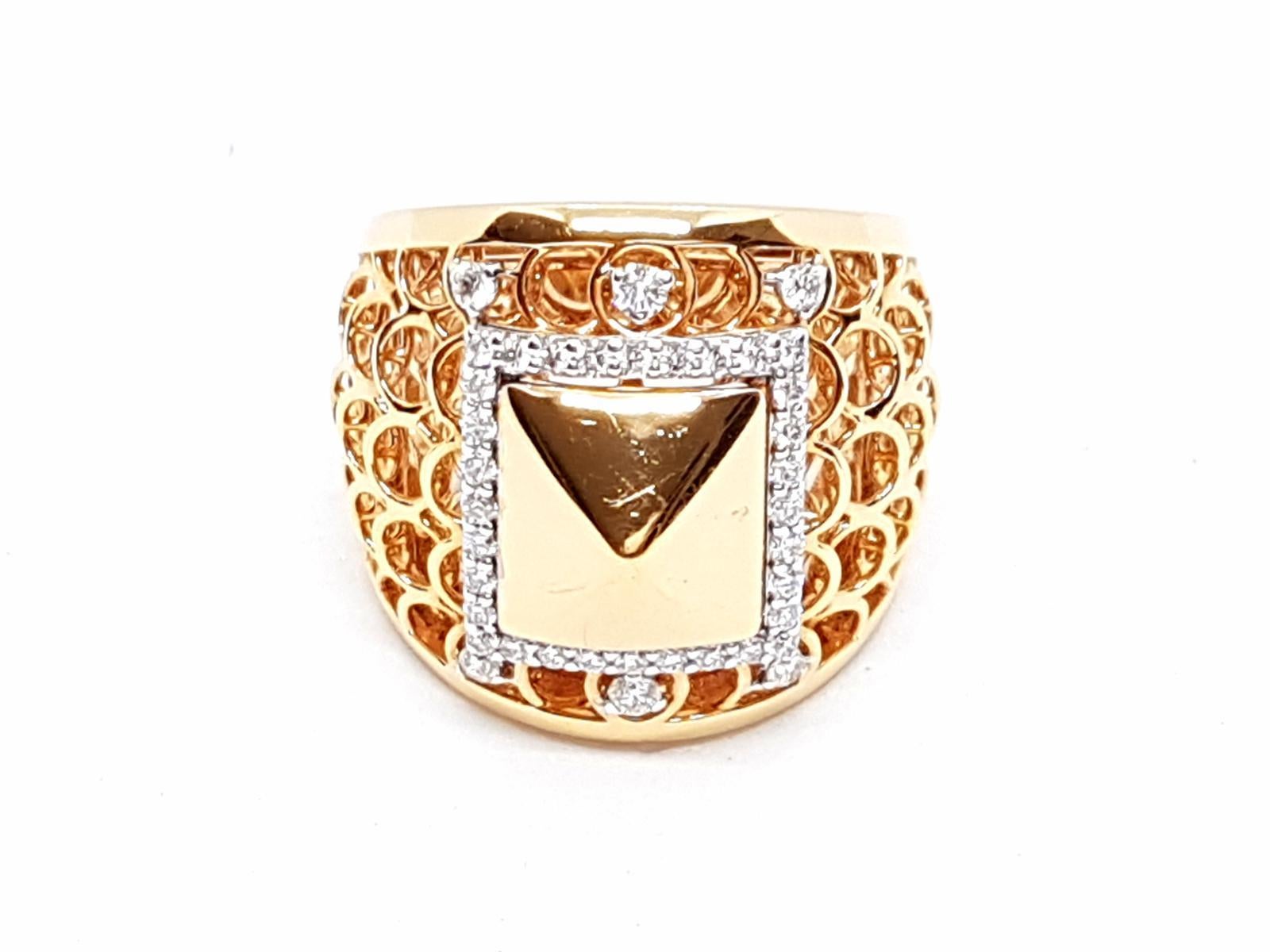 Ring aus Roségold mit Diamanten im Angebot 1
