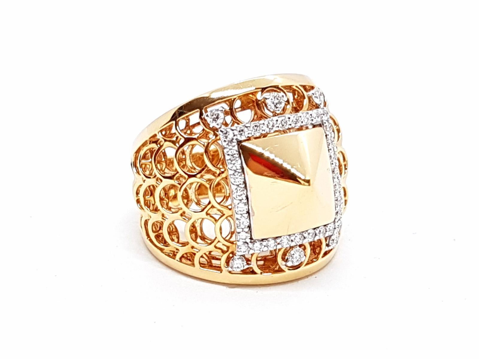 Ring aus Roségold mit Diamanten im Angebot 2
