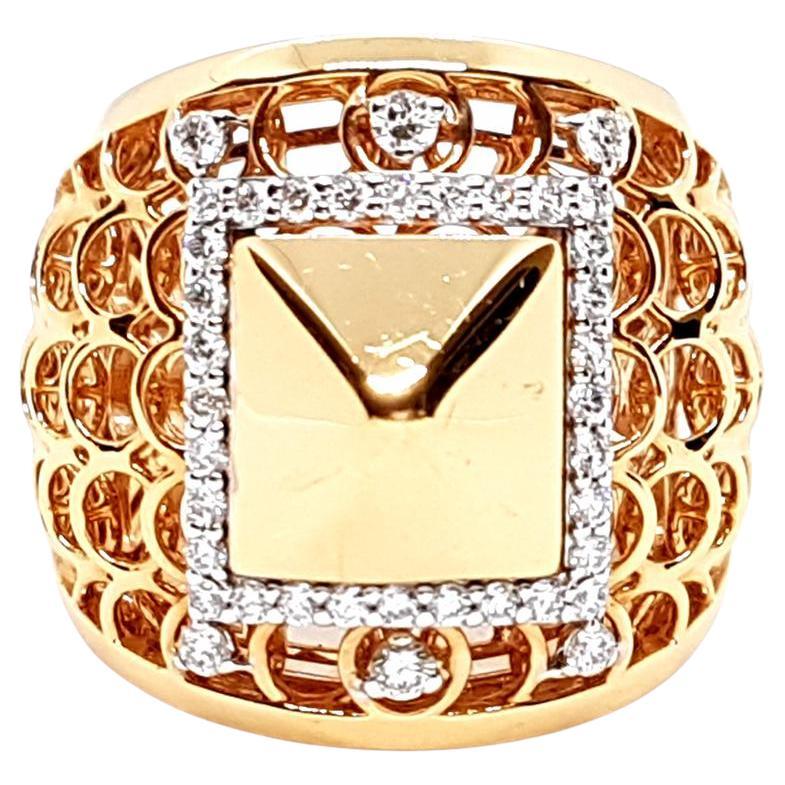 Ring aus Roségold mit Diamanten im Angebot