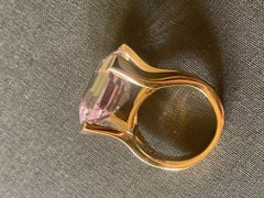 Ring rose tourmaline very big one 18k gold