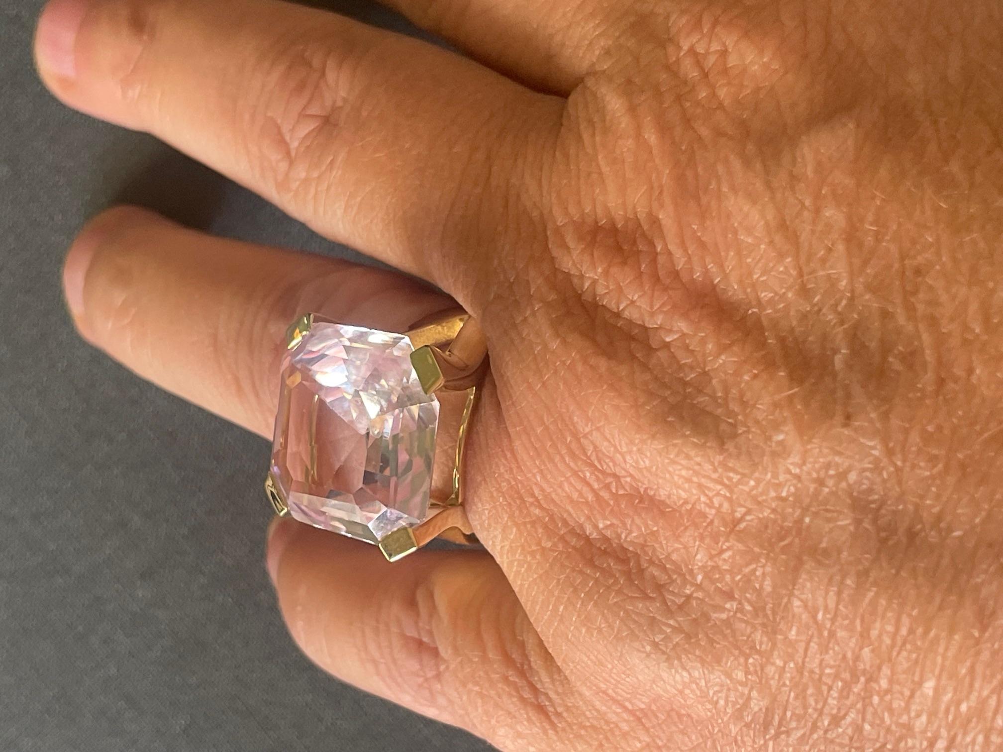 Bague tourmaline rose très grande or 18k Neuf - En vente à Milan, IT