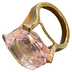 Bague tourmaline rose très grande or 18k