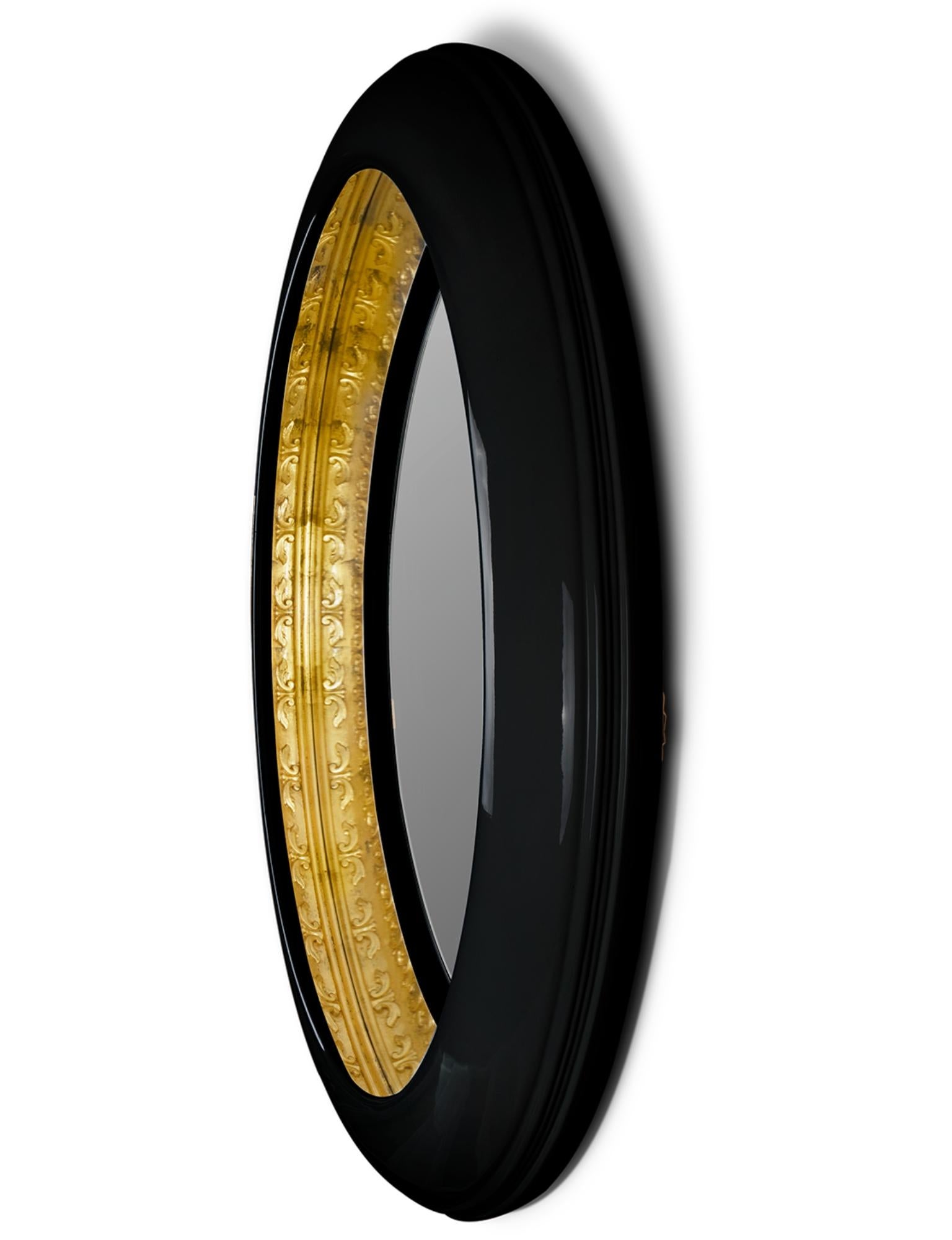 Ring Round Mirror - Handgefertigtes Messing, Mahagoni & Spiegel - Boca do Lobo (Portugiesisch) im Angebot