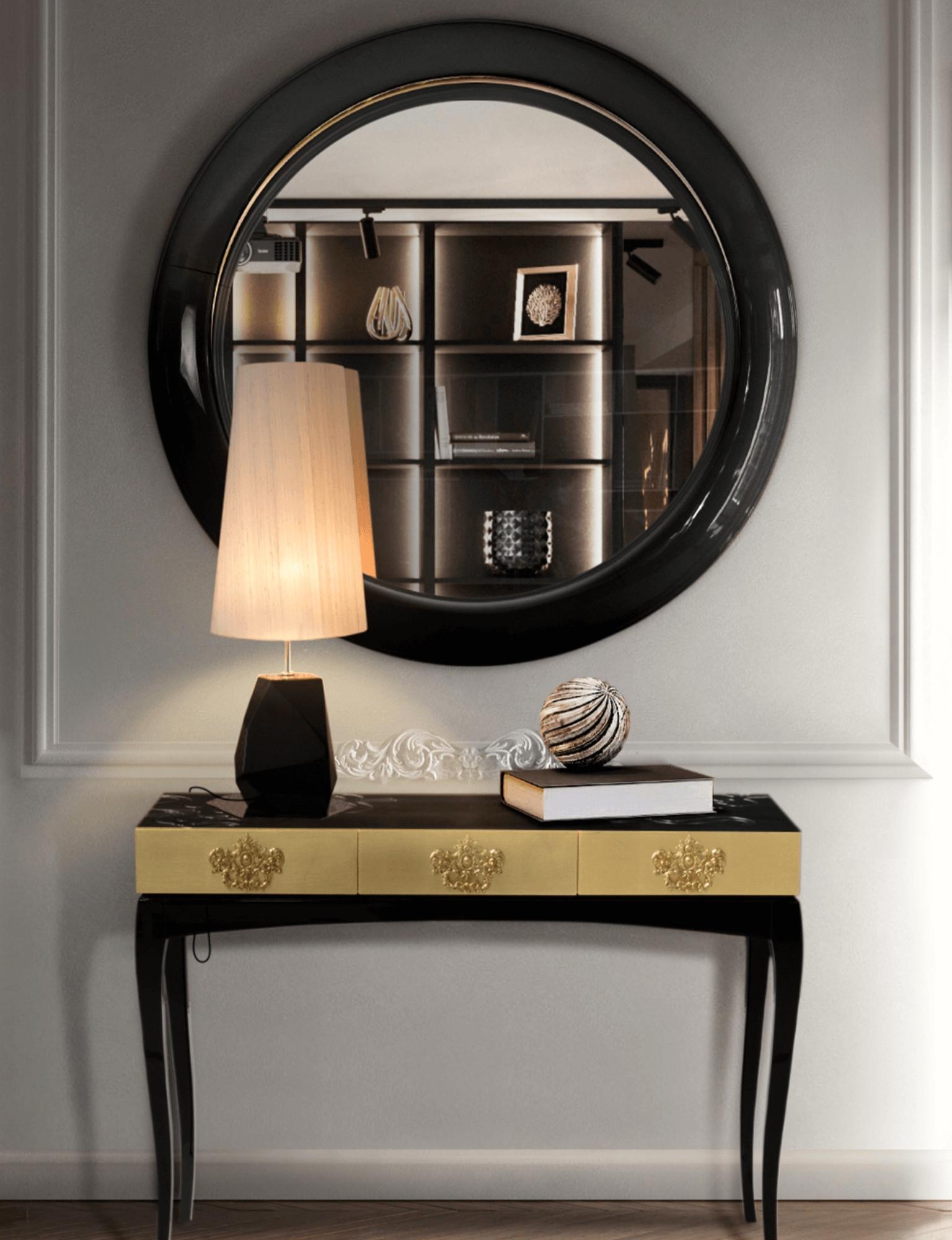 Ring Round Mirror - Handgefertigtes Messing, Mahagoni & Spiegel - Boca do Lobo im Zustand „Neu“ im Angebot in Rio Tinto, PT