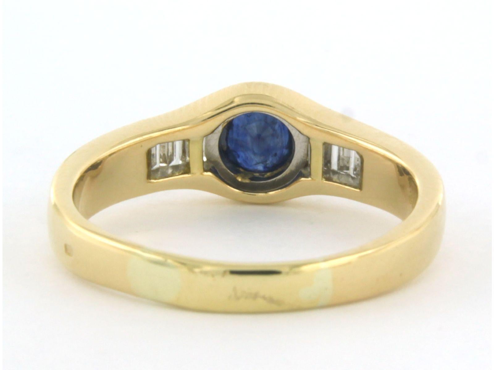 Women's Ring Sapphire Diamond 18k yellow gold For Sale