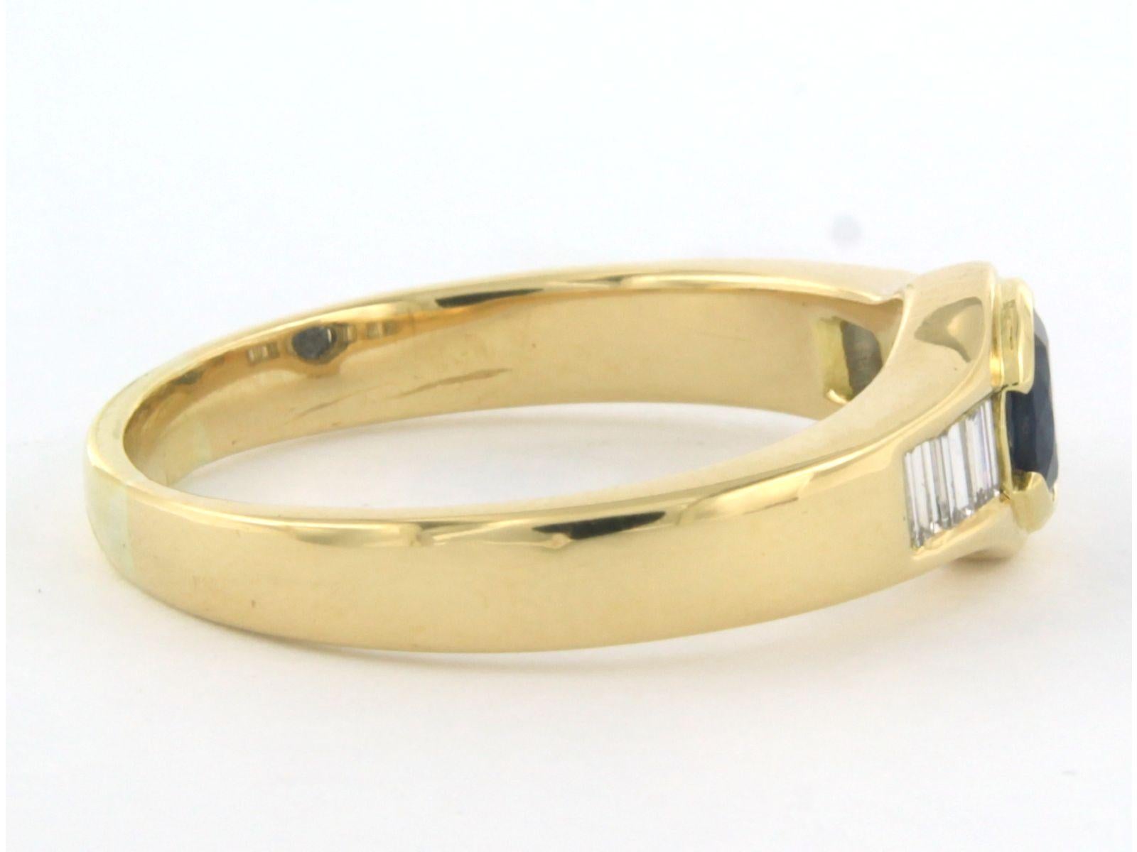 Bague Saphir Diamant Or jaune 18k en vente 1