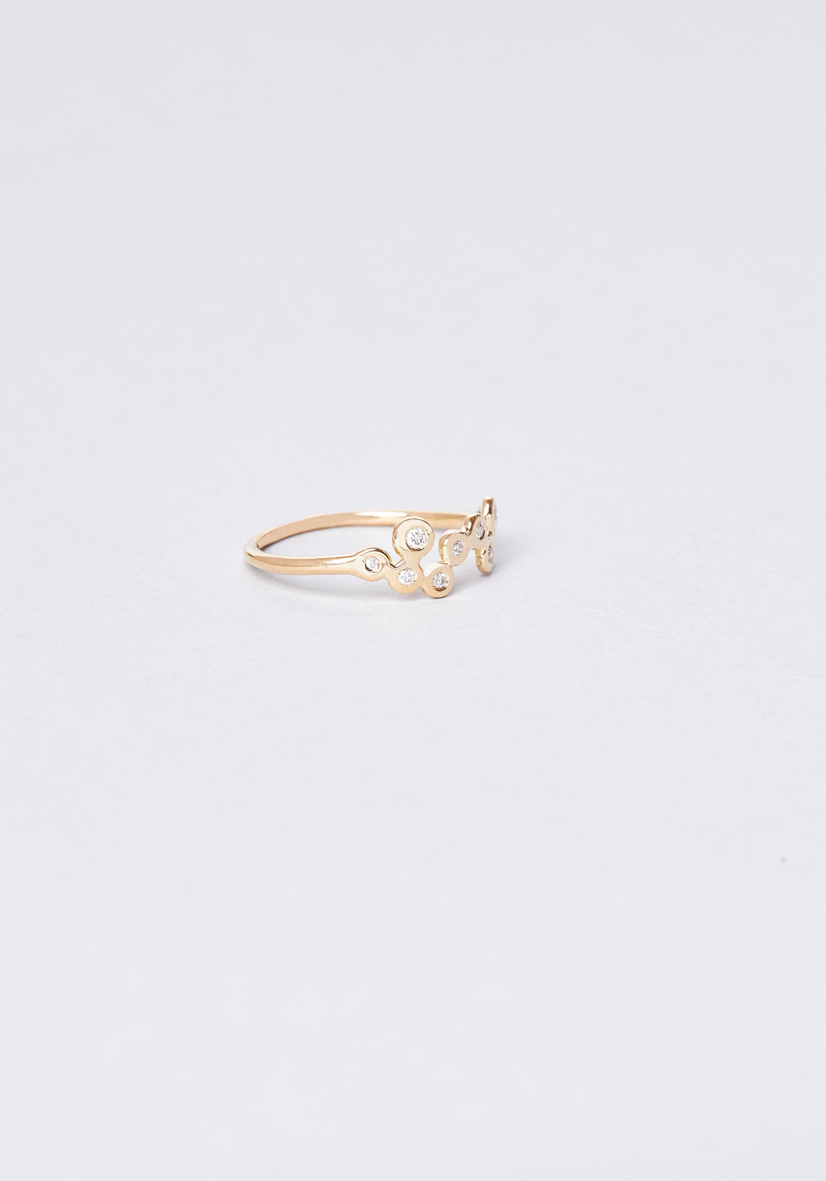 Ring Selene aus 18 Karat Gold mit Diamanten (Kunsthandwerker*in) im Angebot