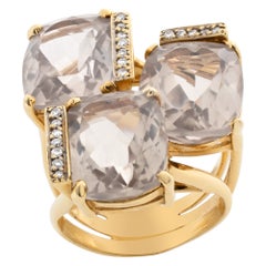Vintage Ring set in 18k yellow gold by Brazilian designer "Carla Amorim" Topaz