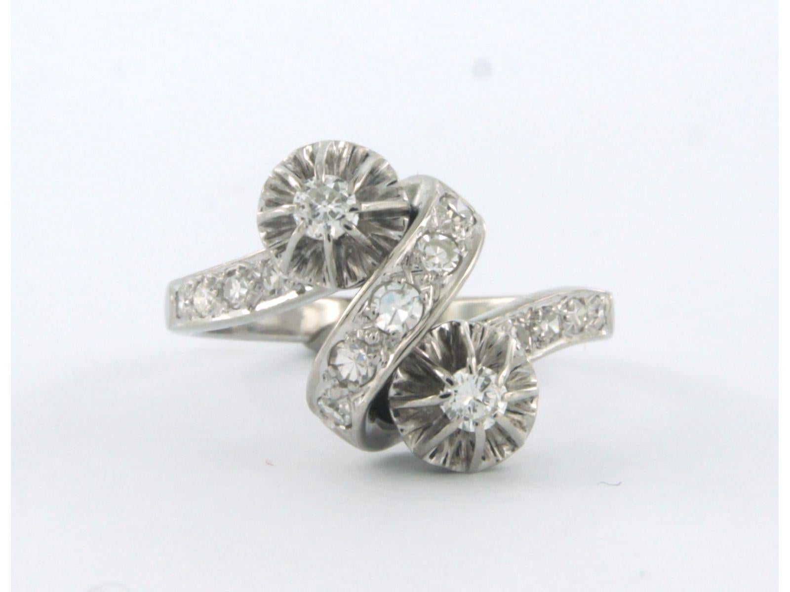 18k white gold ring set with brilliant and single cut diamonds up to 0.50ct, ring size US 6.25 - EU 16.75 (52) 

Detailed description

The top of the ring is 1.5 cm wide by 8.0 mm high

weight: 5.5 grams

ring size US 6.25 - EU 16.75 (52), ring can