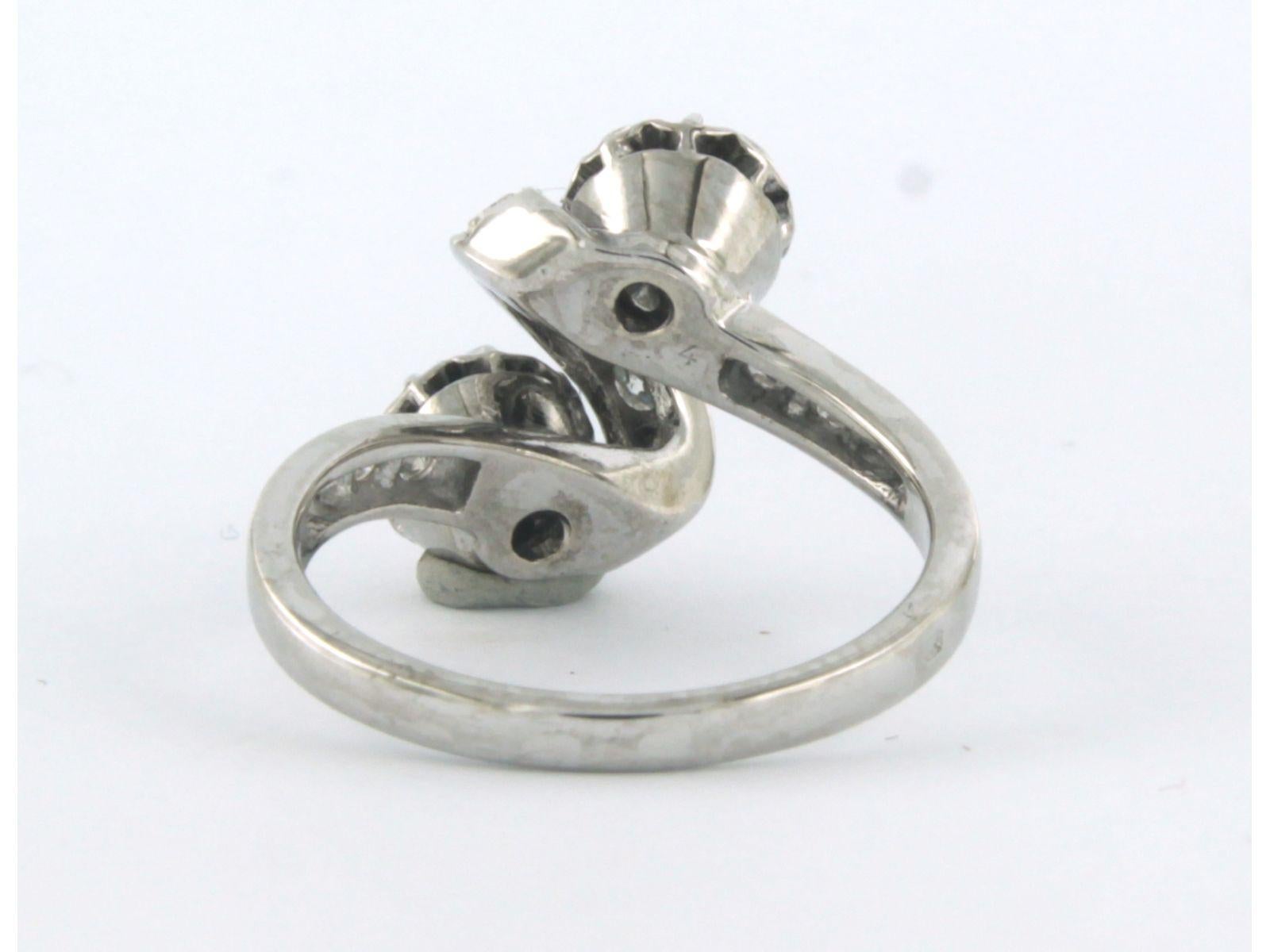 Ring set with brilliant and single cut diamonds 0.50ct, 18k white gold For Sale 1