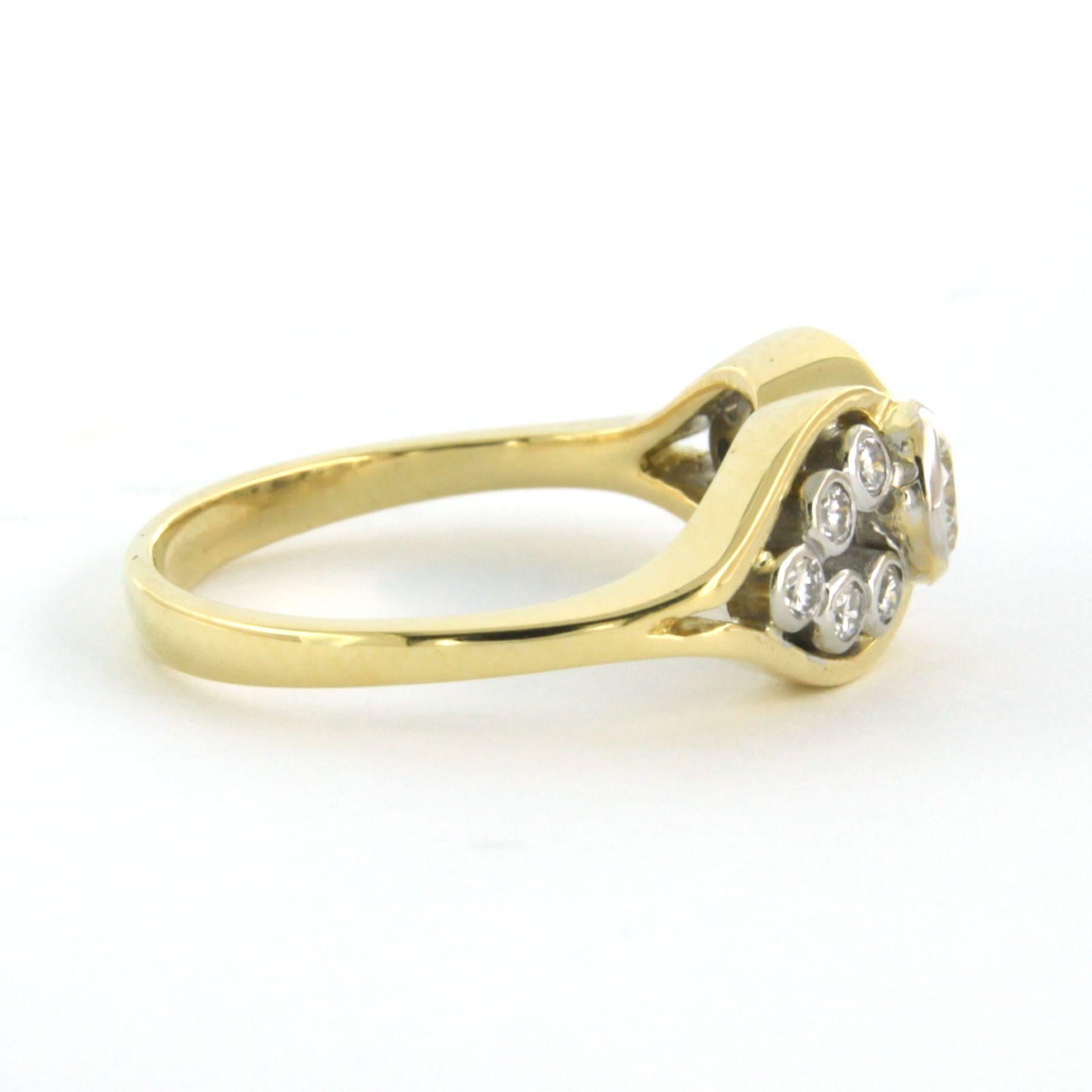 Ring set with brilliant cut diamonds 0.30 ct, 18k bicolour gold For Sale 1