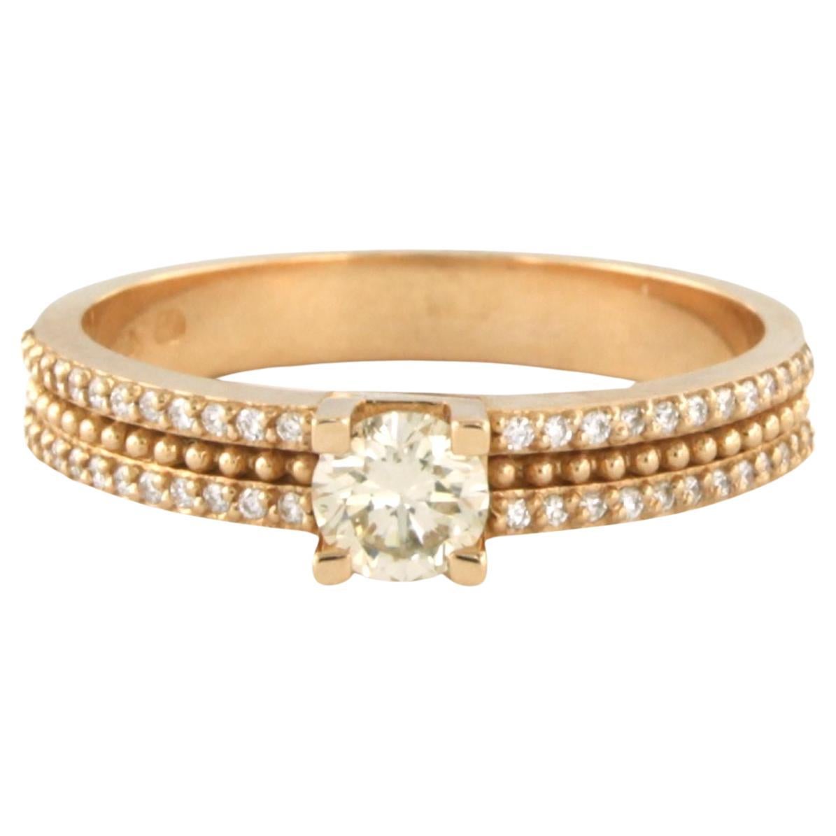 Ring set with brilliant cut diamonds uo to 0.48ct 18k pink gold