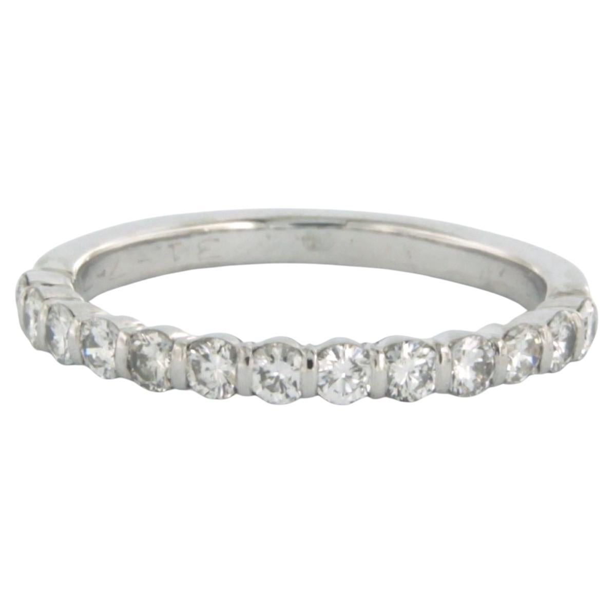 Ring set with brilliant cut diamonds up to 0.50ct, 18k white gold