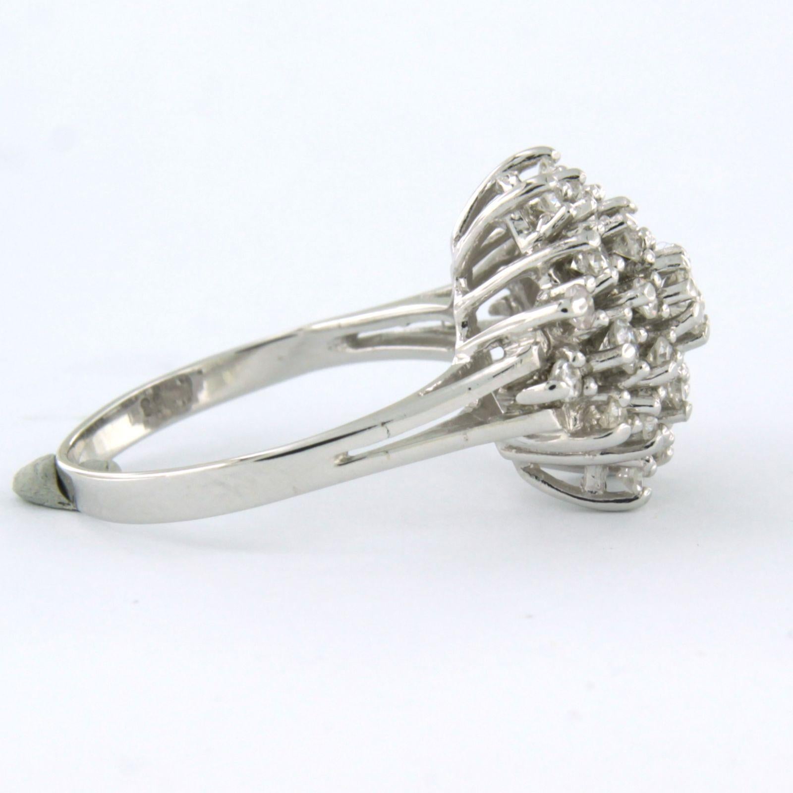 Ring mit Diamanten im Brillantschliff bis zu 1,00 Karat, 14 Karat Weißgold Damen im Angebot