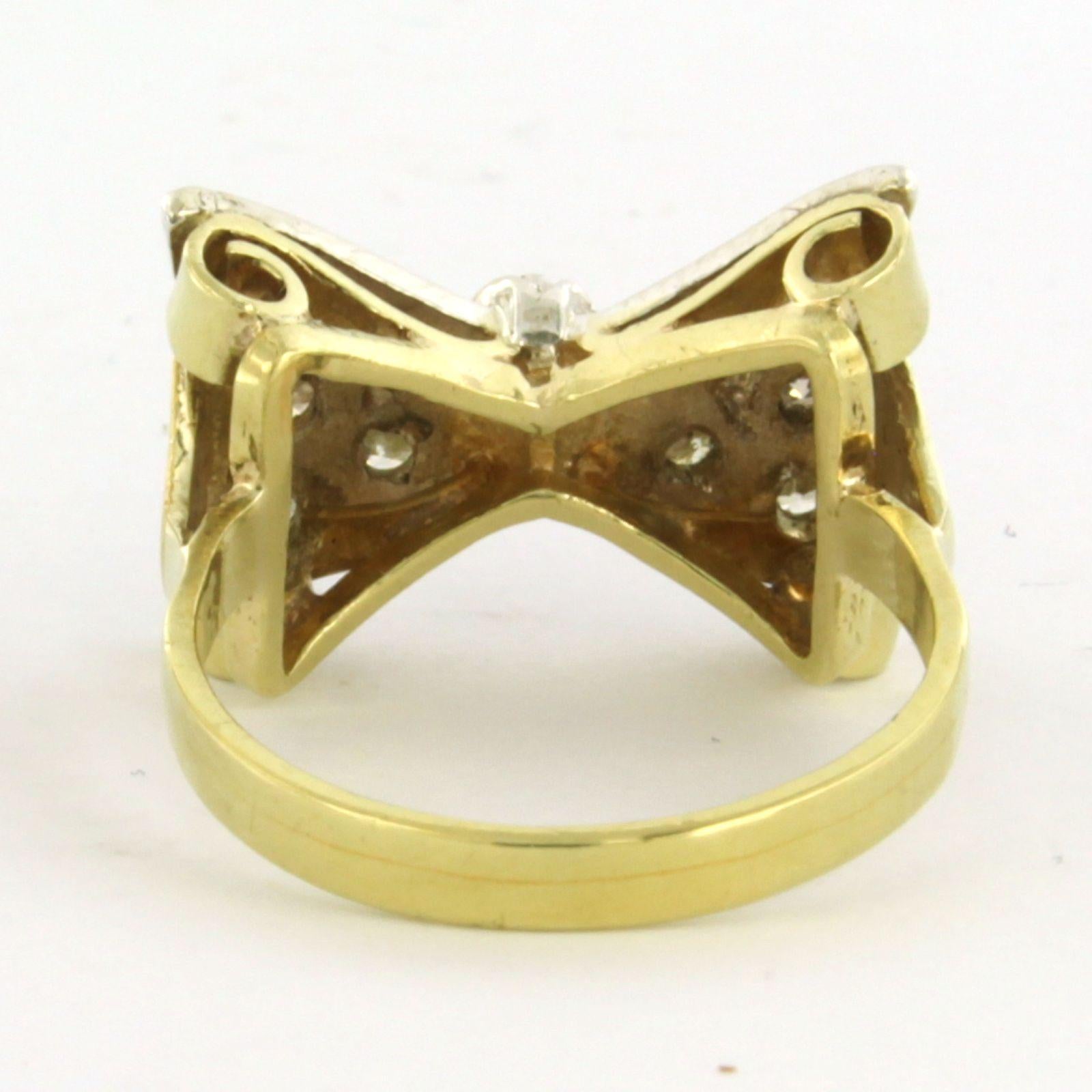 Ring mit Diamanten 14k Gold mit Silber mit Silber im Zustand „Gut“ im Angebot in The Hague, ZH