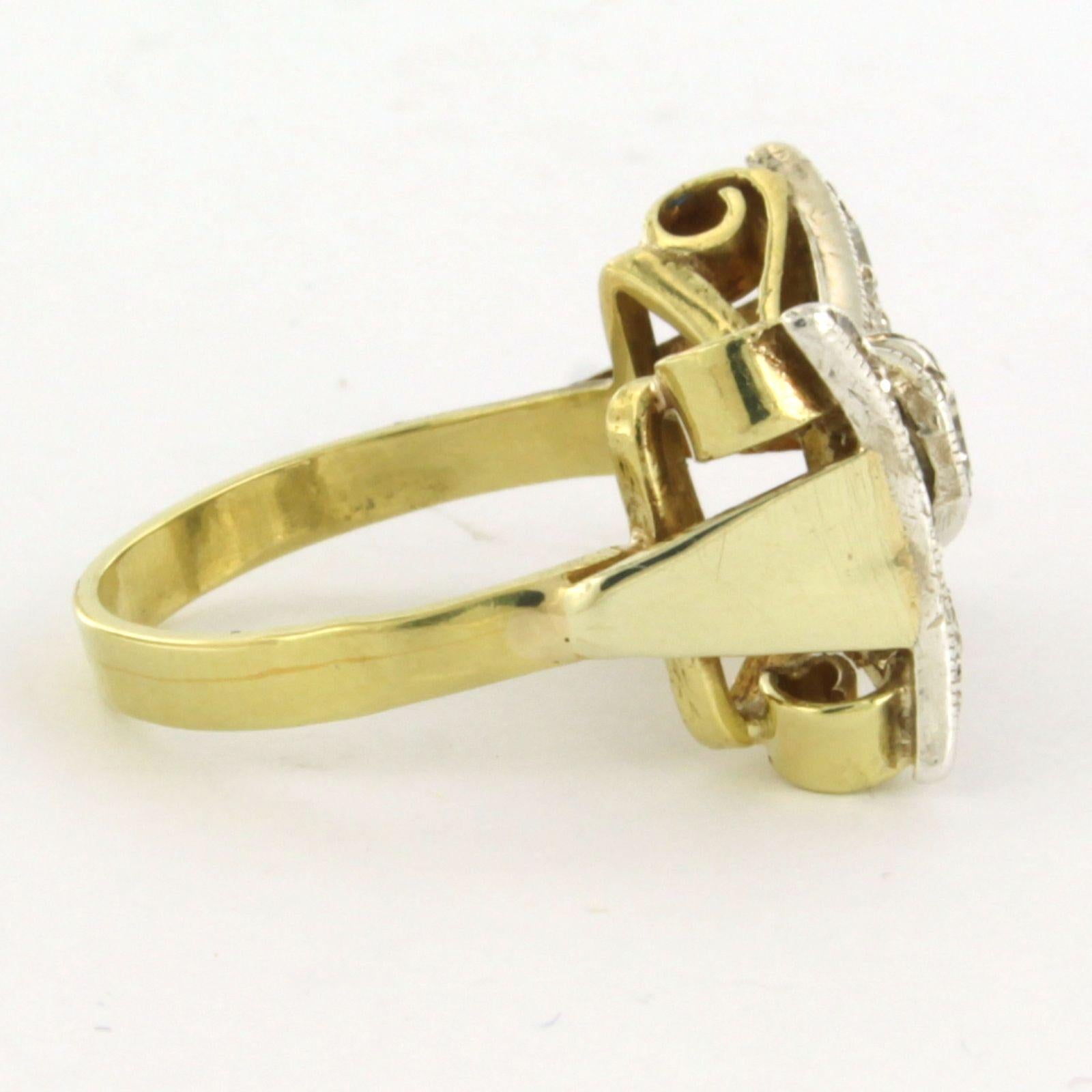 Ring set with Diamonds 14k gold with silver For Sale 1