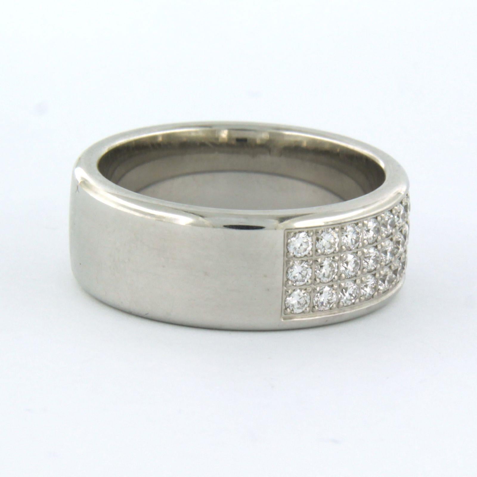 Modern Ring set with Diamonds 14k white gold For Sale