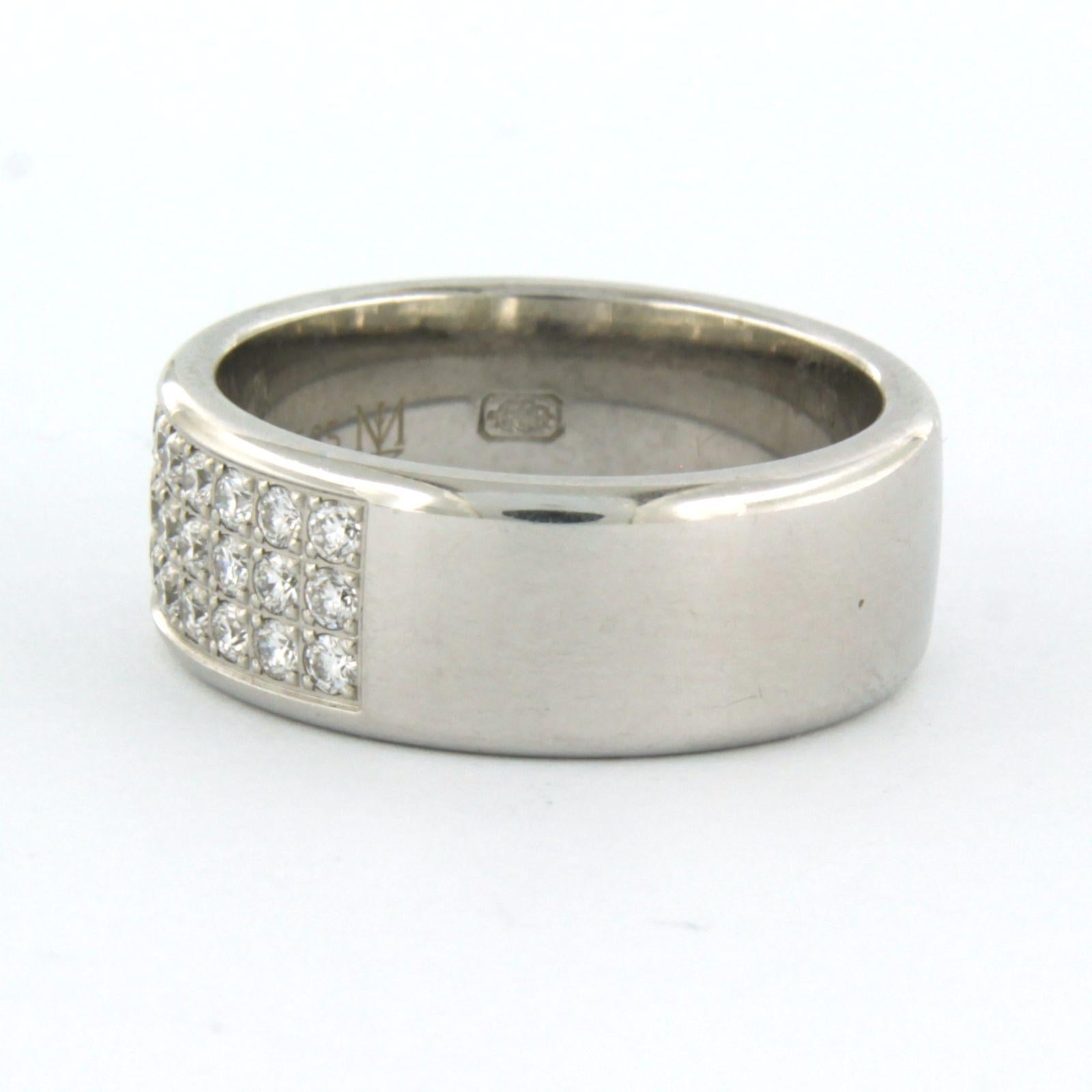 Ring set with Diamonds 14k white gold In Good Condition For Sale In The Hague, ZH