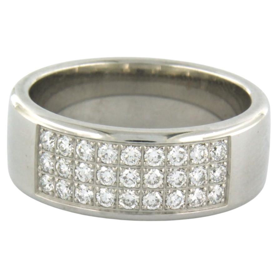 Ring set with Diamonds 14k white gold For Sale