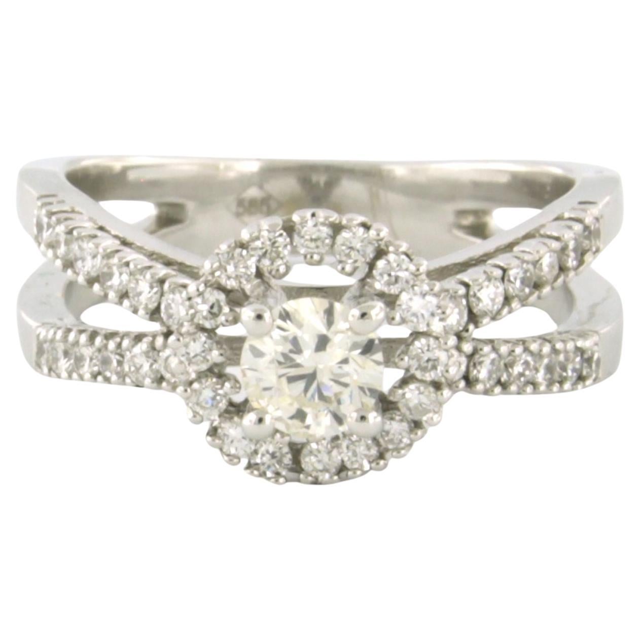 Ring set with diamonds 18k white gold