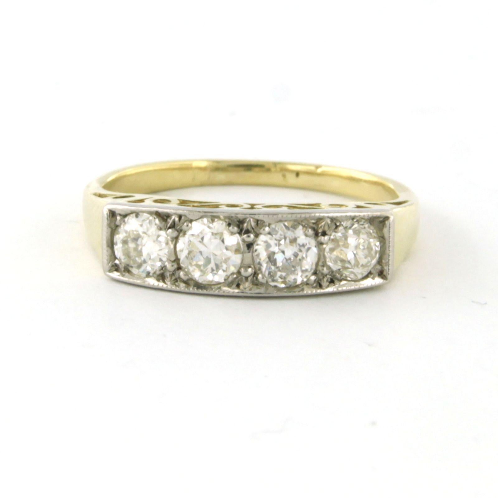 14k bicolour gold ring set met old mine cut diamonds 0.65 ct F/G SI - ring size US 4.75 / EU 15.5 (49)

Detailed description

the top of the ring is 4.5 mm wide, and 4.2 mm high

weight 2.3 grams

ring size US 4.75 - EU 15.5 (49), ring can be