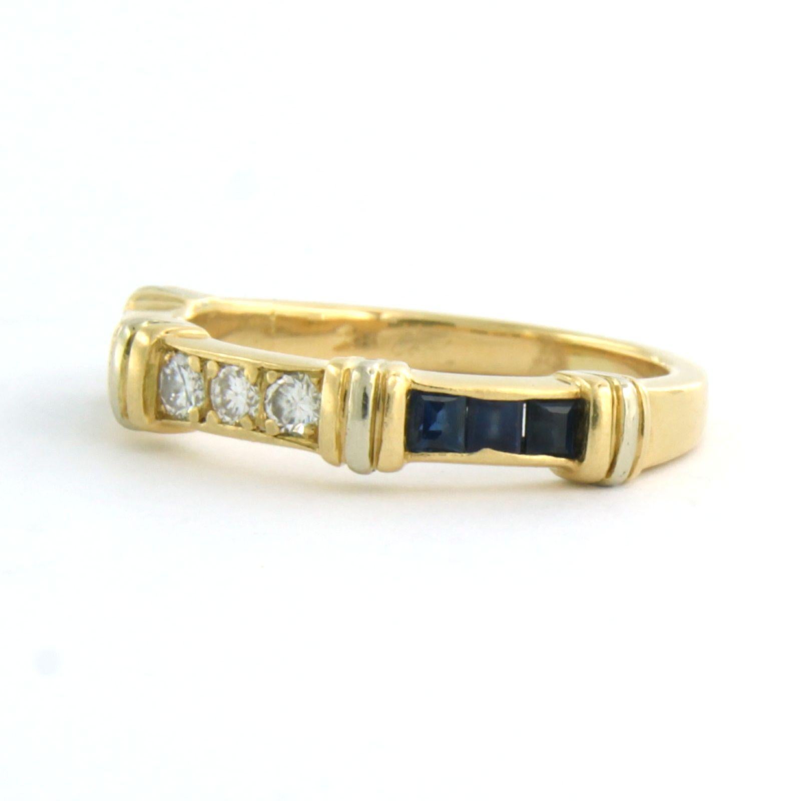 Ring mit Saphiren und Diamanten im Brillantschliff bis zu 0,18 Karat, 18 Karat Gold im Zustand „Gut“ im Angebot in The Hague, ZH