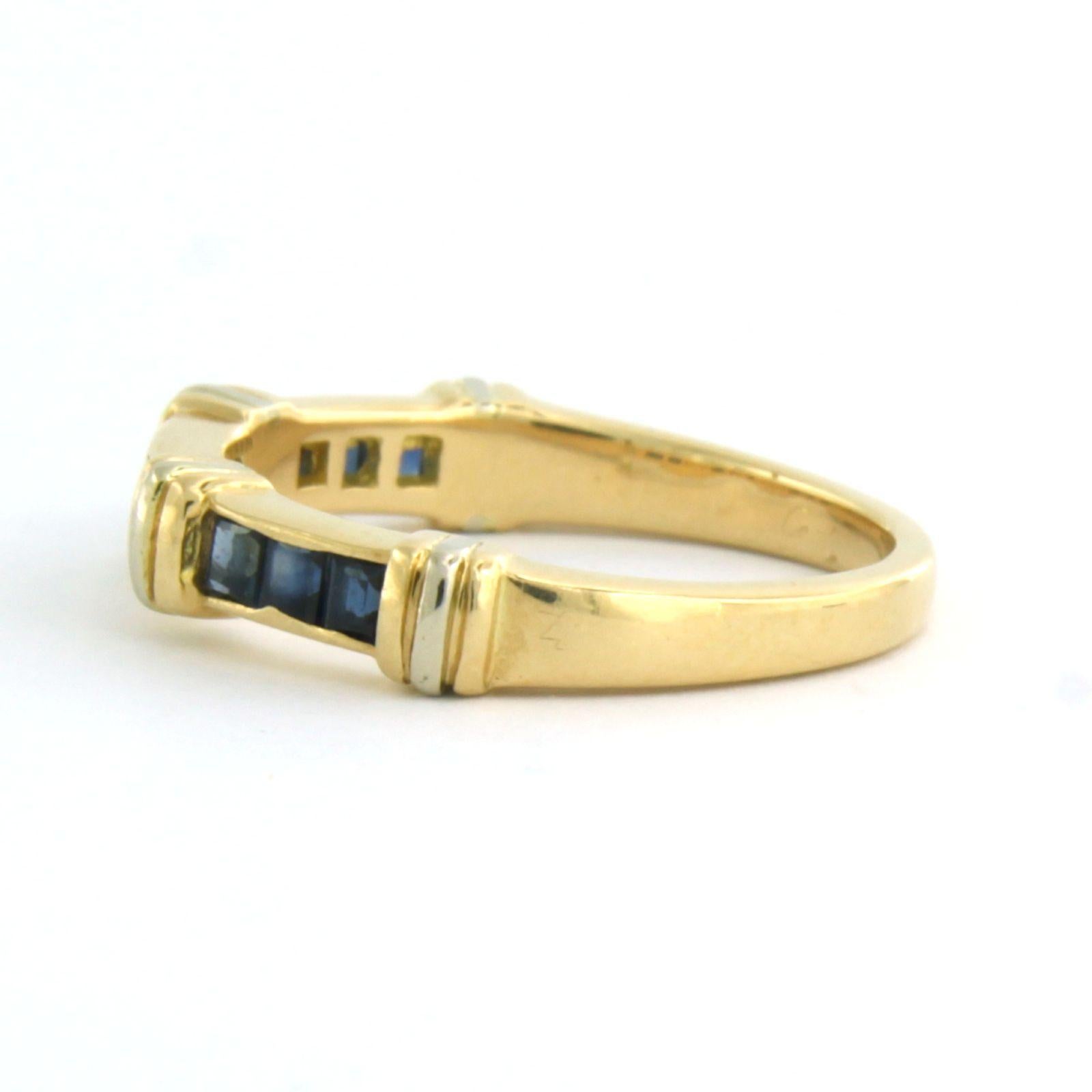 Ring mit Saphiren und Diamanten im Brillantschliff bis zu 0,18 Karat, 18 Karat Gold Damen im Angebot