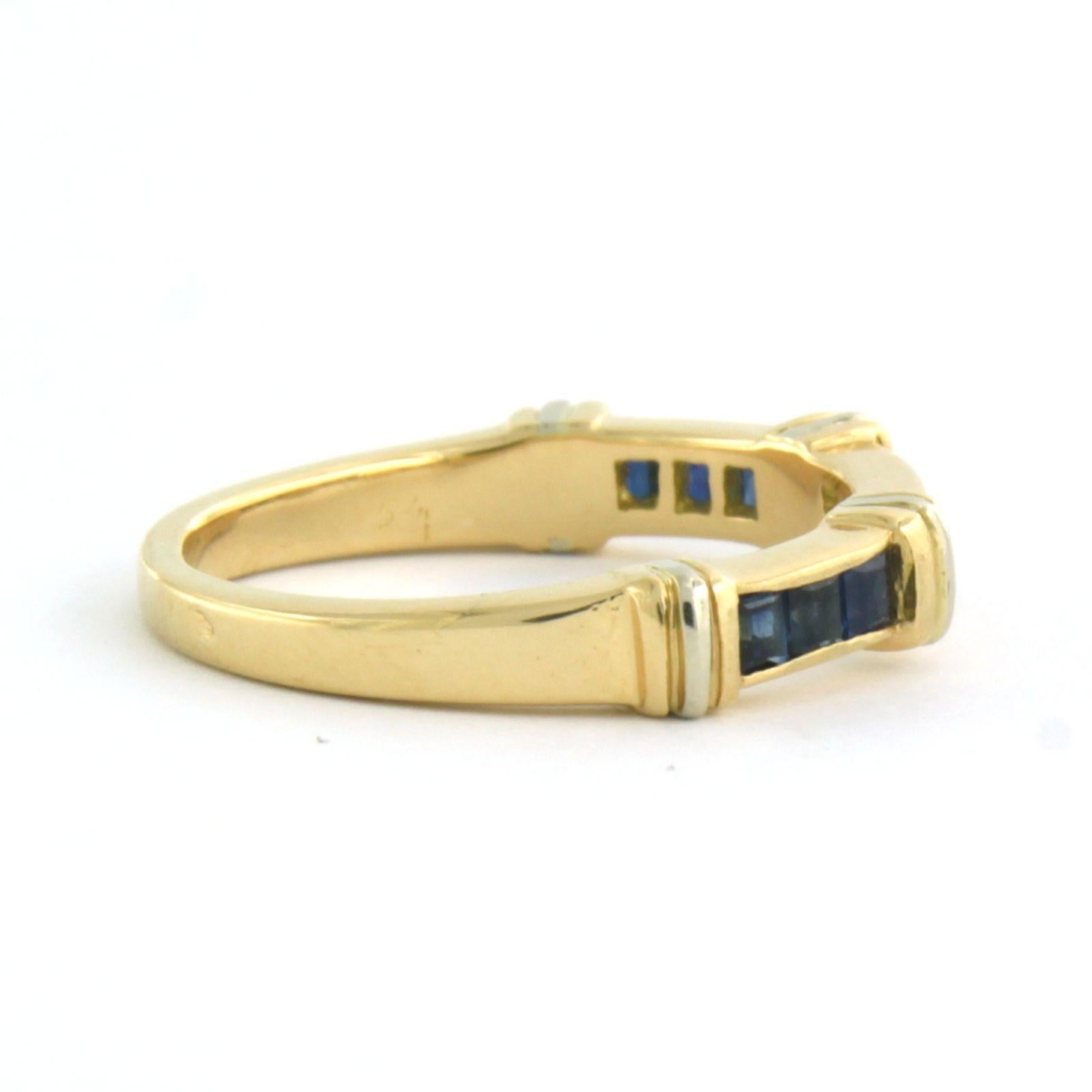 Ring mit Saphiren und Diamanten im Brillantschliff bis zu 0,18 Karat, 18 Karat Gold im Angebot 2
