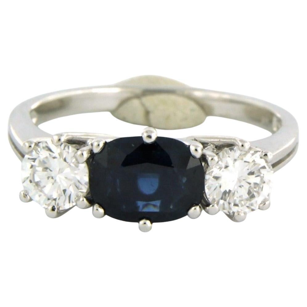 Ring mit Saphiren bis zu 1,00 ct und Diamanten im Brillantschliff 0,80 ct aus 18 Karat Gold