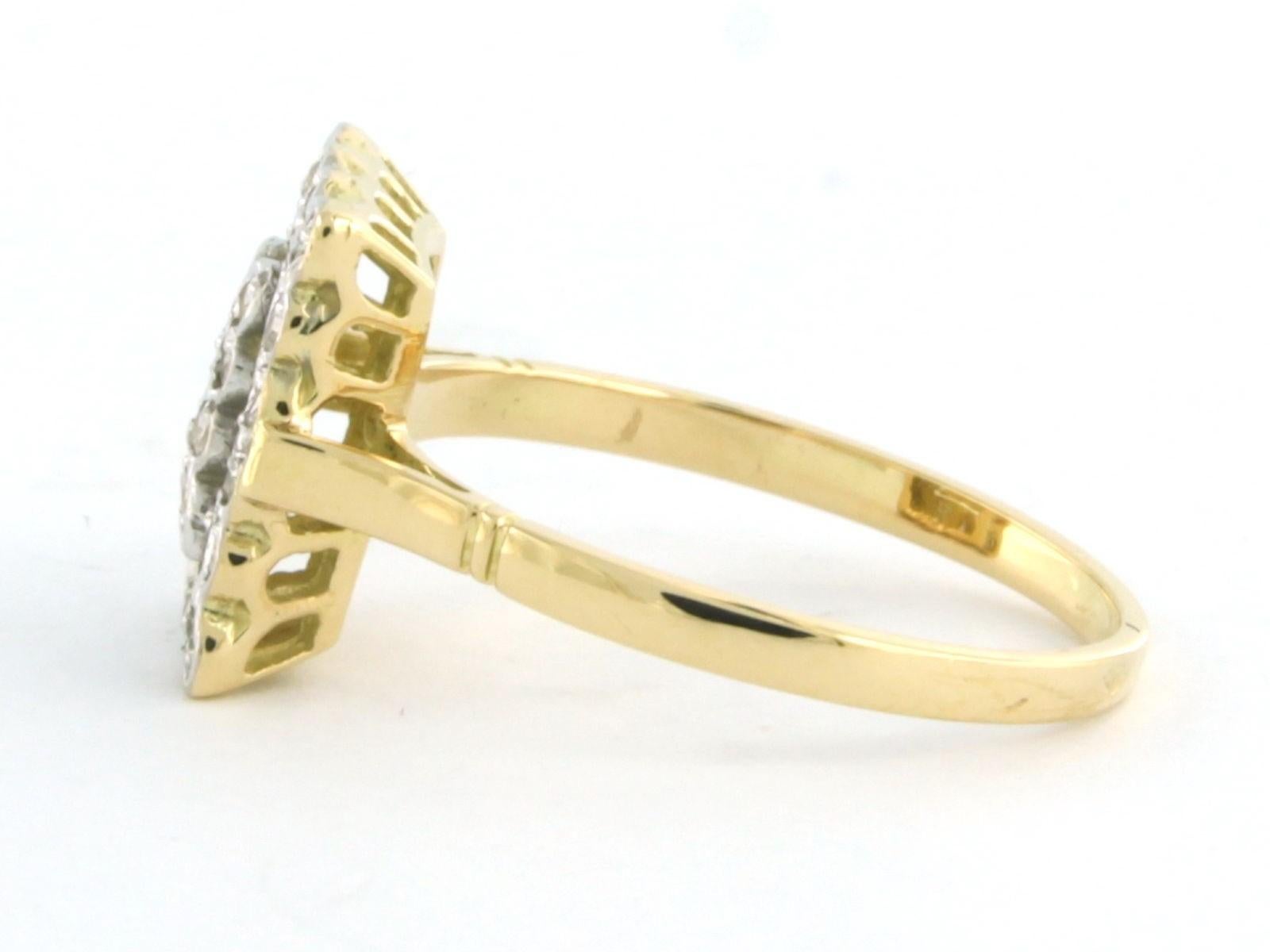 Ring mit Diamanten im Einzelschliff von 0,30 Karat, 18 Karat zweifarbigem Gold im Zustand „Gut“ im Angebot in The Hague, ZH