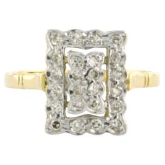 Bague en or bicolore 18 carats sertie d'un diamant taille unique de 0,30 carat