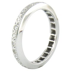 Bague sertie de diamants taille unique 0,47 carat, or blanc 18 carats