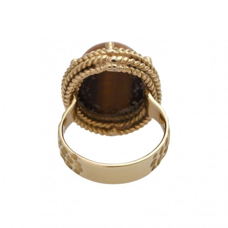 Women's Ring Set with Tiger Eye Cabochon For Sale