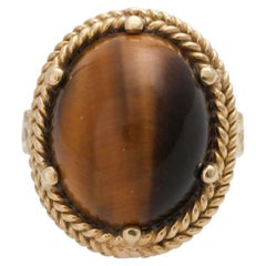 Ring Set with Tiger Eye Cabochon