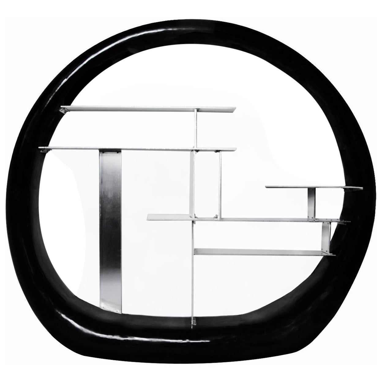 Ringregal aus lackiertem Holz
