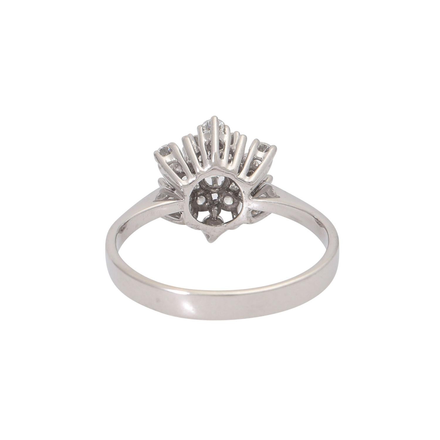 Modern Ring 'Snowflake' with 13 Brilliant For Sale