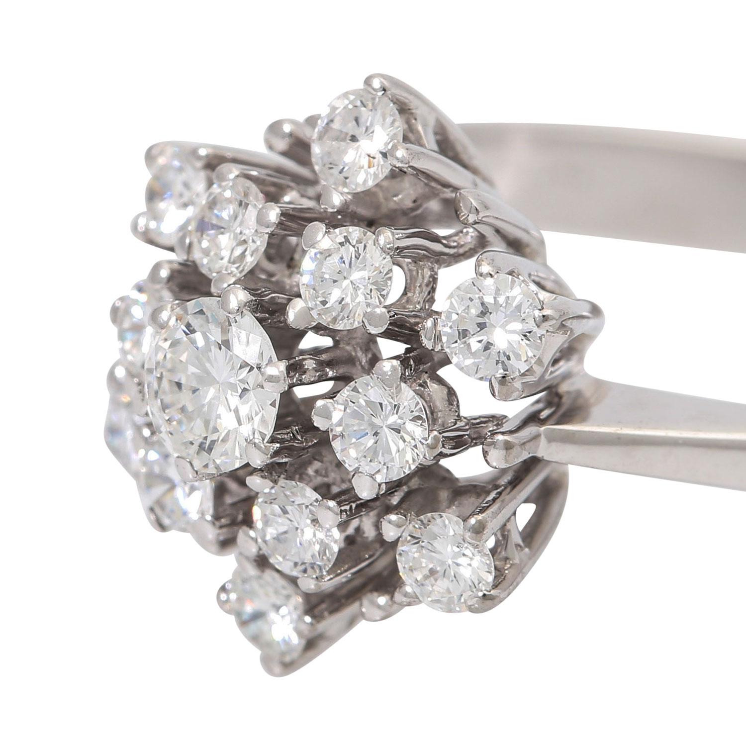 Brilliant Cut Ring 'Snowflake' with 13 Brilliant For Sale