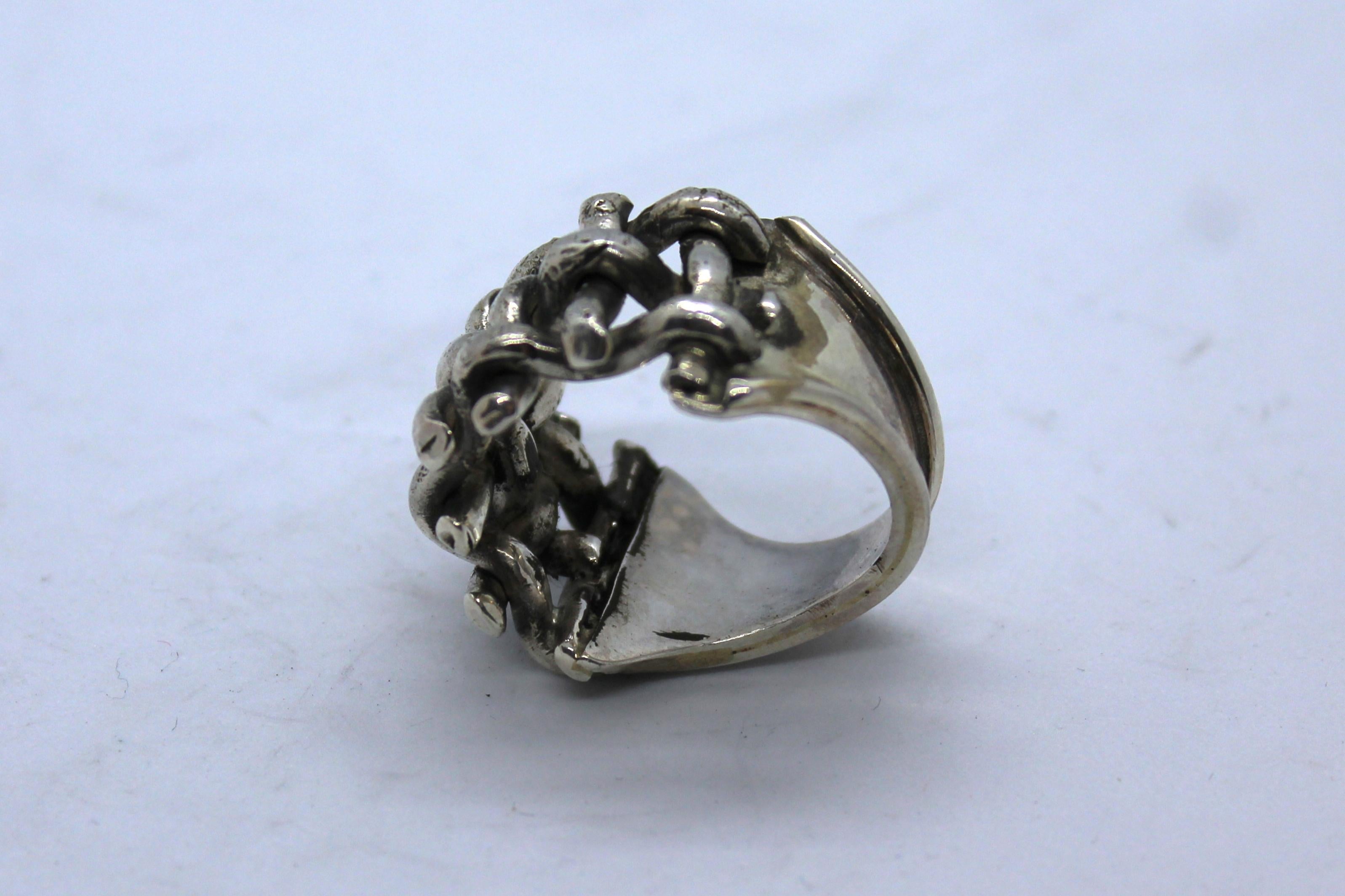 Moderno Anello, Argento 925, Intreccio, Hand Made, Italia, Regalo unico, Firenze in vendita