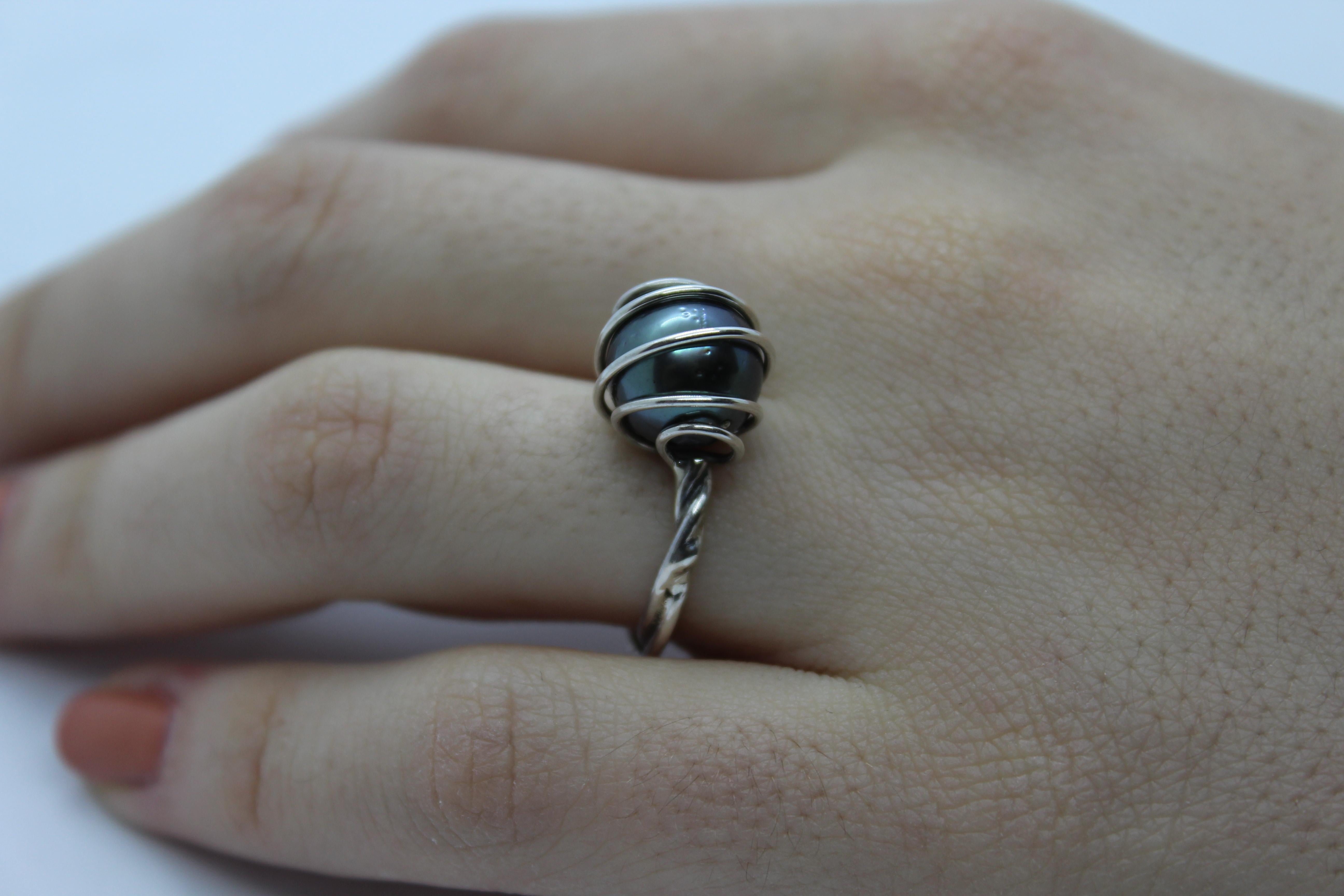 Perlina Anello, Argento, Labradorite, Regalo di lusso unico, Fatto a mano, Italia in vendita