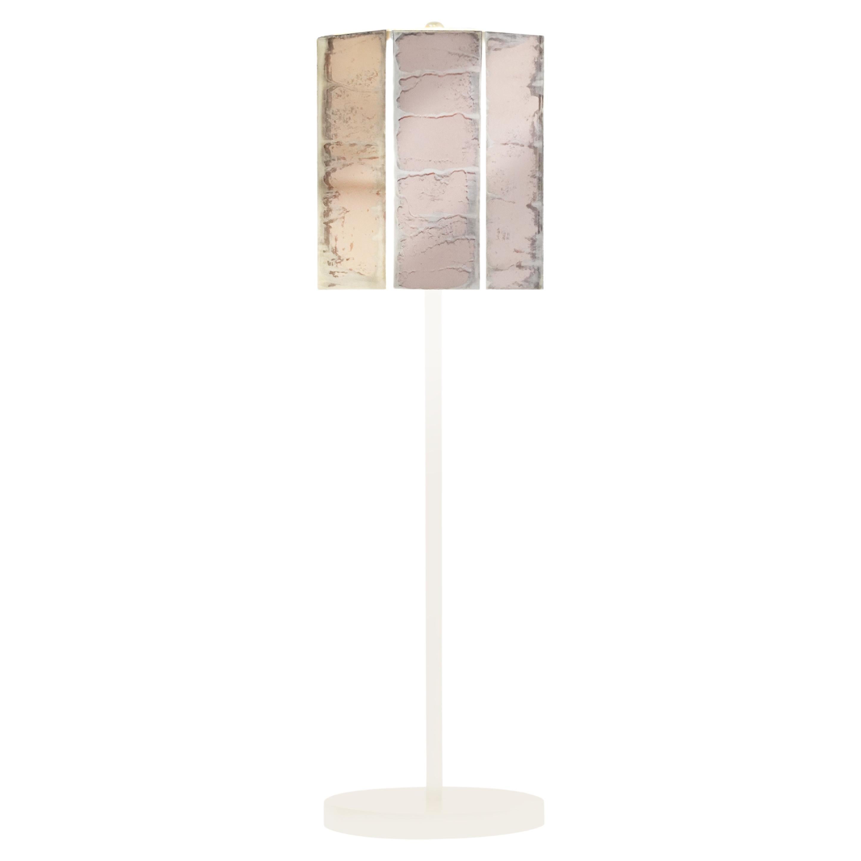 RING Table Lamp art Rose Silvered Glass  For Sale